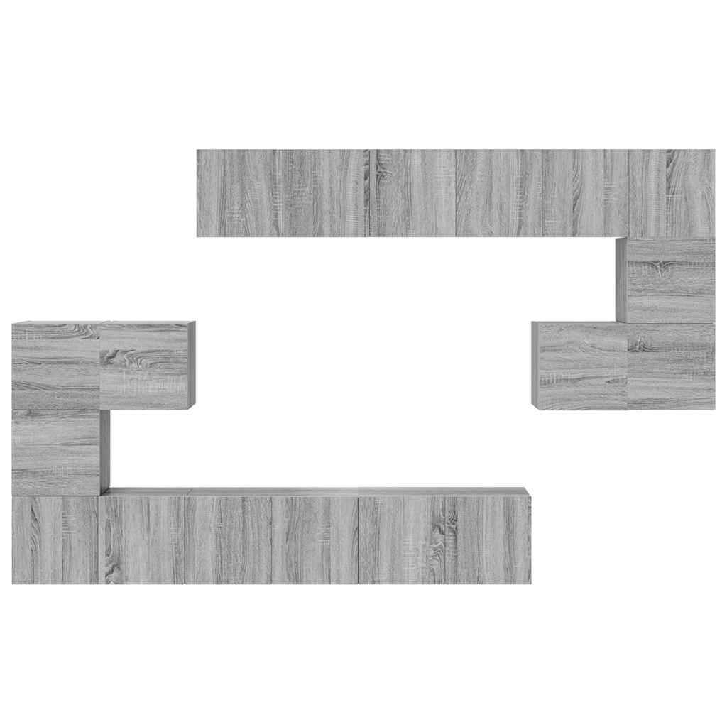 Set dulapuri TV, 10 piese, gri sonoma, lemn compozit GartenMobel Dekor