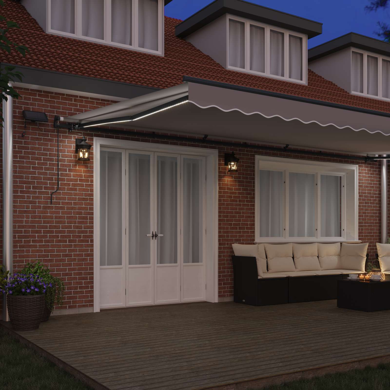 Cortina Retractabilă Manual Gri deschis 600 ×350 cm țesătură GartenMobel Dekor