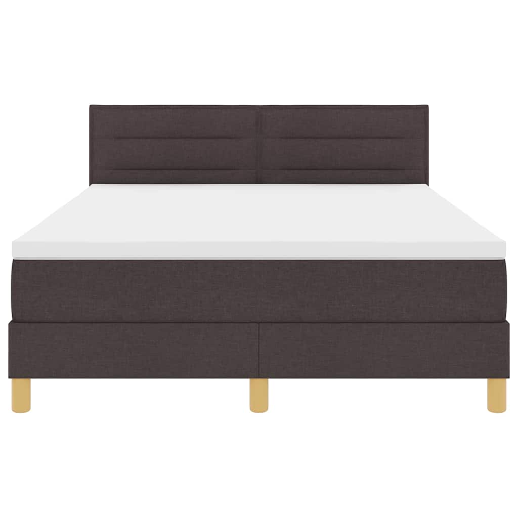 Pat cu arcuri cu pernă Manual Maro închis 140 x 200 cm țesătură GartenMobel Dekor