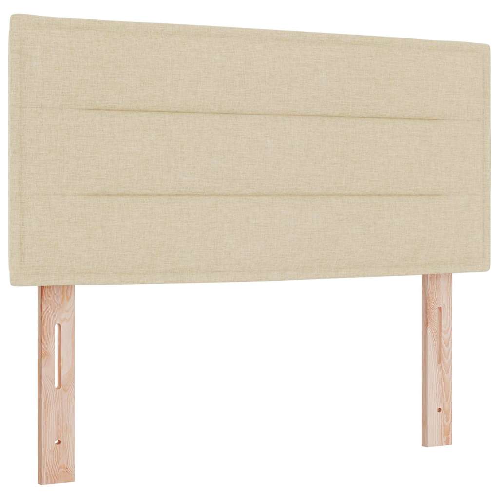 Pat cu arcuri cu pernă cu headboard Crem 100 x 200 cm țesătură GartenMobel Dekor