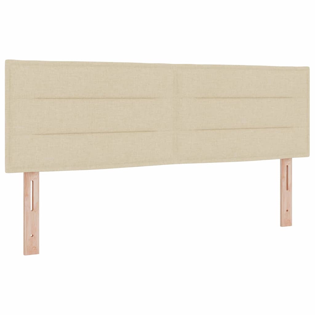 Pat cu arcuri cu pernă cu headboard Crem 140 x 200 cm țesătură GartenMobel Dekor