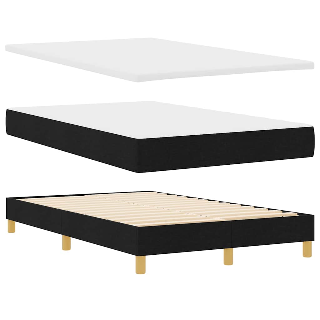 Pat cu arcuri cu pernă cu headboard Negru 120 x 190 cm țesătură GartenMobel Dekor