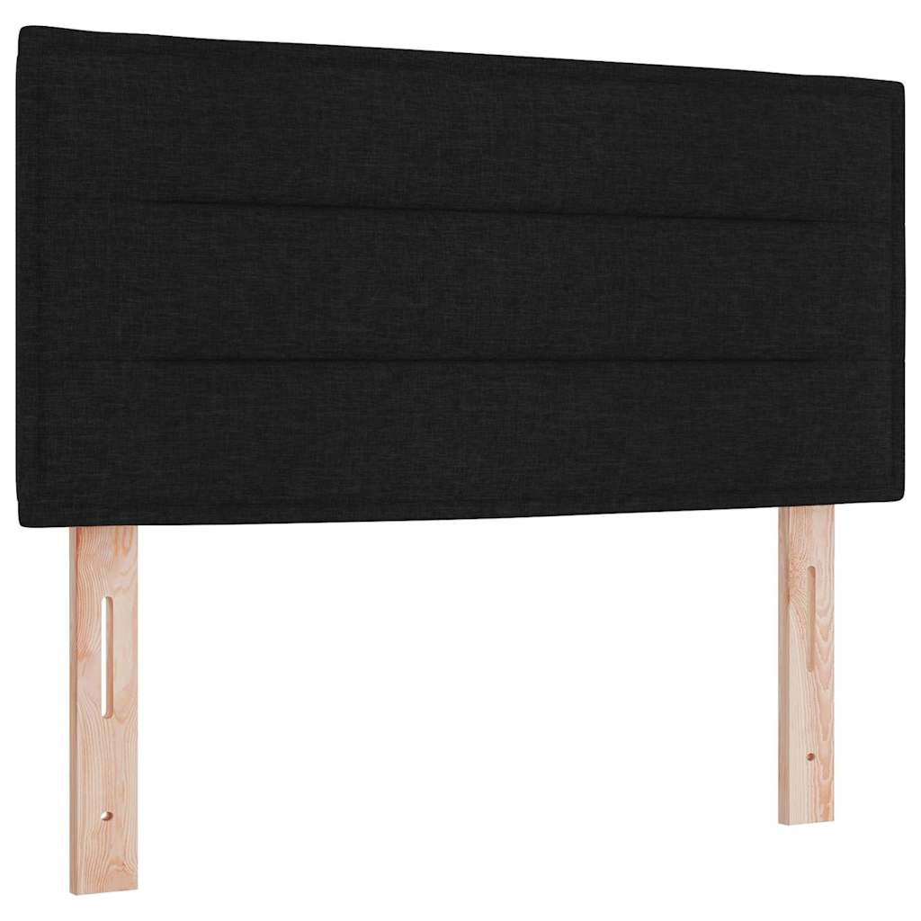 Pat cu arcuri cu pernă cu headboard Negru 120 x 200 cm țesătură GartenMobel Dekor