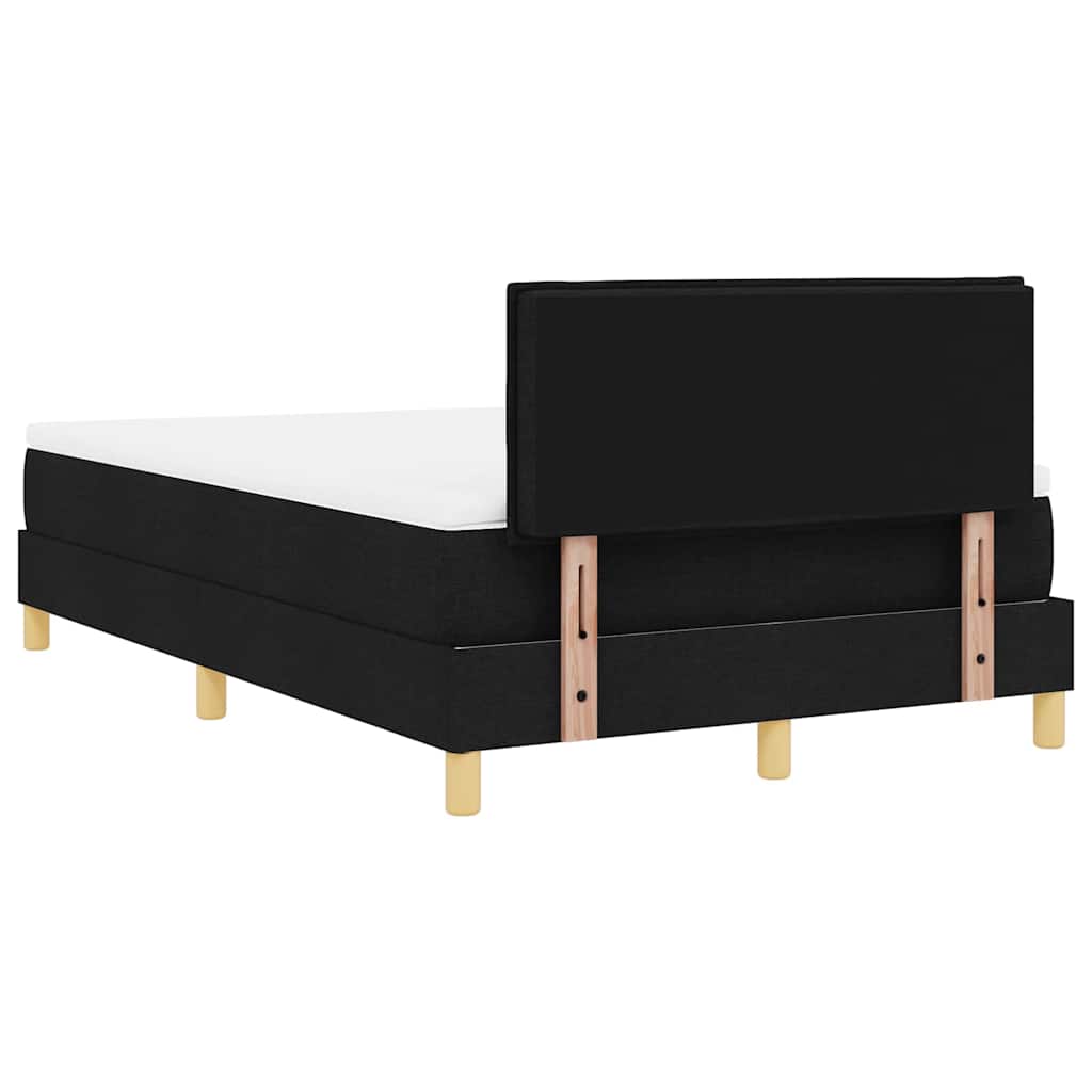 Pat cu arcuri cu pernă cu headboard Negru 120 x 200 cm țesătură GartenMobel Dekor