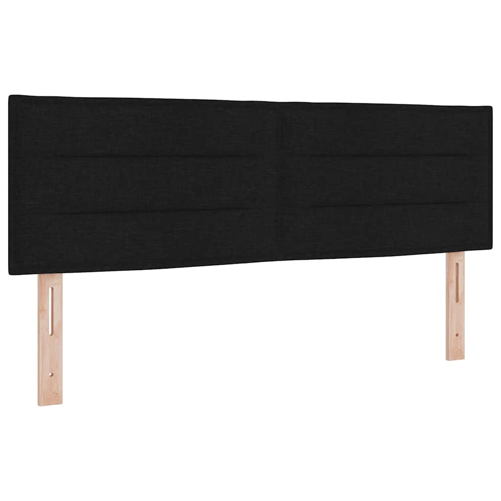 Pat cu arcuri cu pernă cu headboard Negru 140 x 200 cm țesătură GartenMobel Dekor