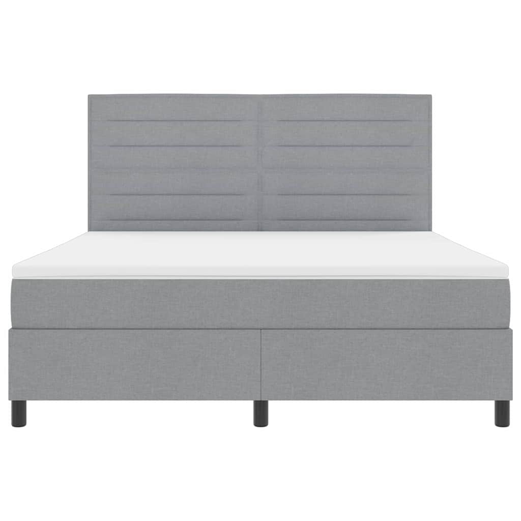 Pat cu arcuri cu saltea Gri deschis 180 x 200 cm țesătură GartenMobel Dekor