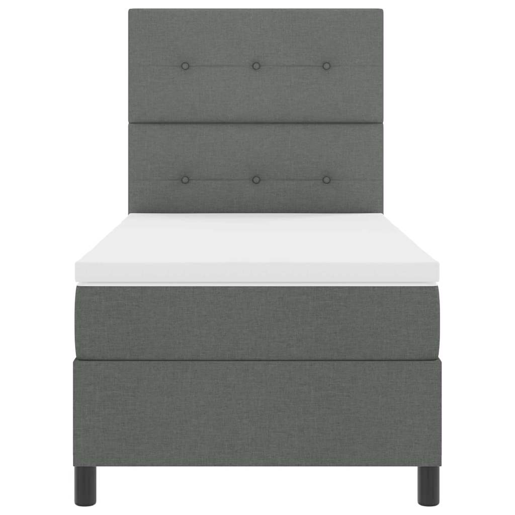 Pat cu arcuri cu saltea Gri închis 80 x 200 cm țesătură GartenMobel Dekor