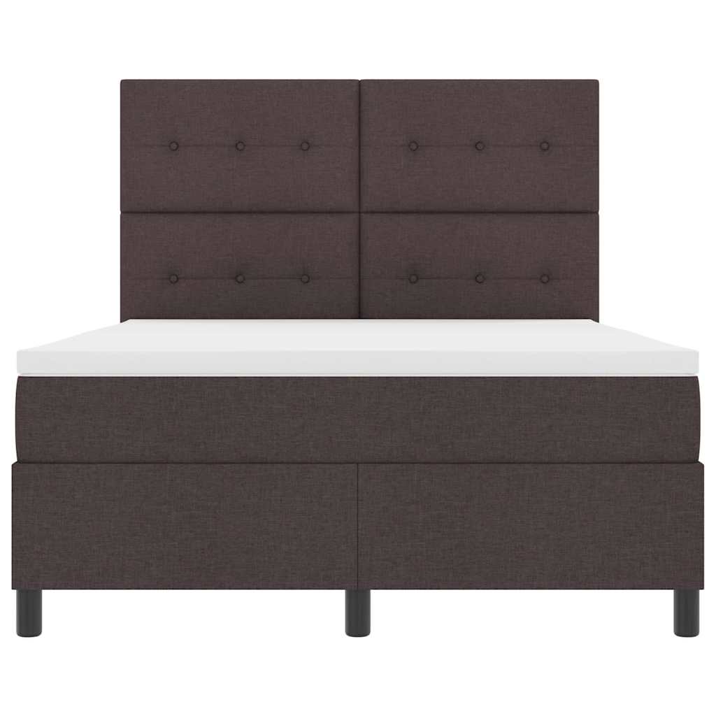 Pat cu arcuri cu saltea Maro închis 140 x 190 cm țesătură GartenMobel Dekor