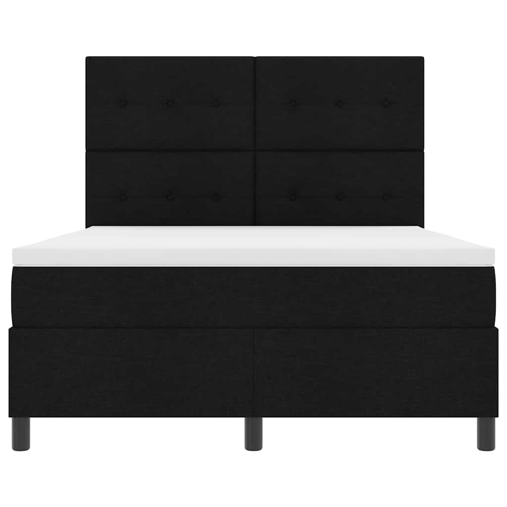 Pat cu arcuri cu saltea Negru 140 x 190 cm țesătură GartenMobel Dekor