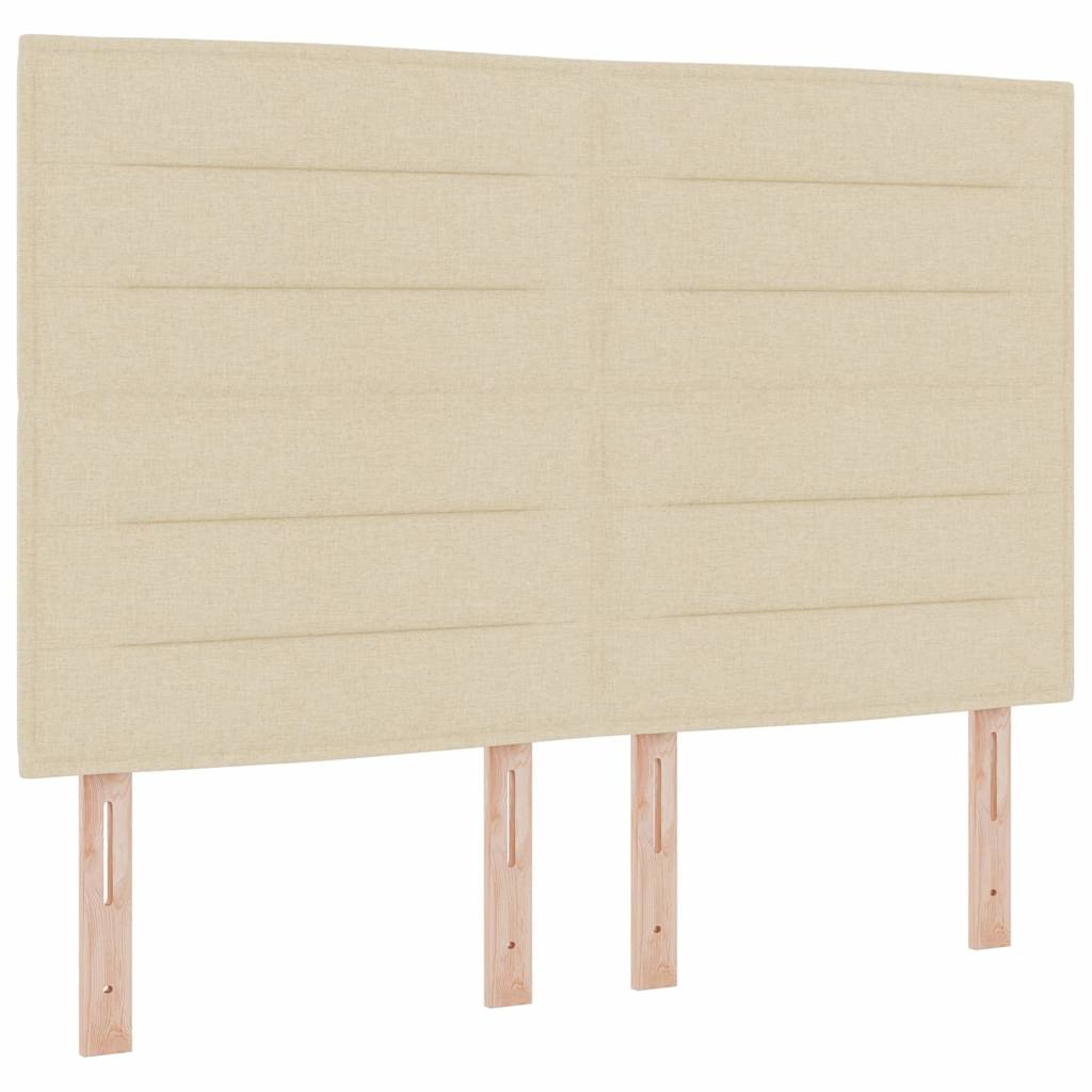 Pat cu arcuri cu saltea cu headboard Crem 160 x 200 cm țesătură GartenMobel Dekor