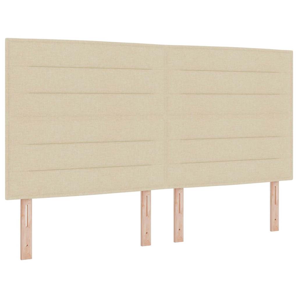 Pat cu arcuri cu saltea cu headboard Crem 180 x 200 cm țesătură GartenMobel Dekor