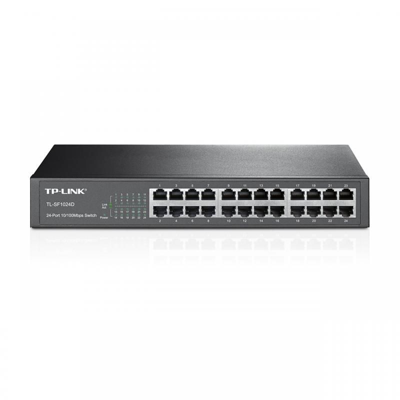 Switch TP-Link TL-SF1024D, 24 porturi 10/100Mbps, Desktop/ Rackmount, 13 metal SafetyGuard Surveillance