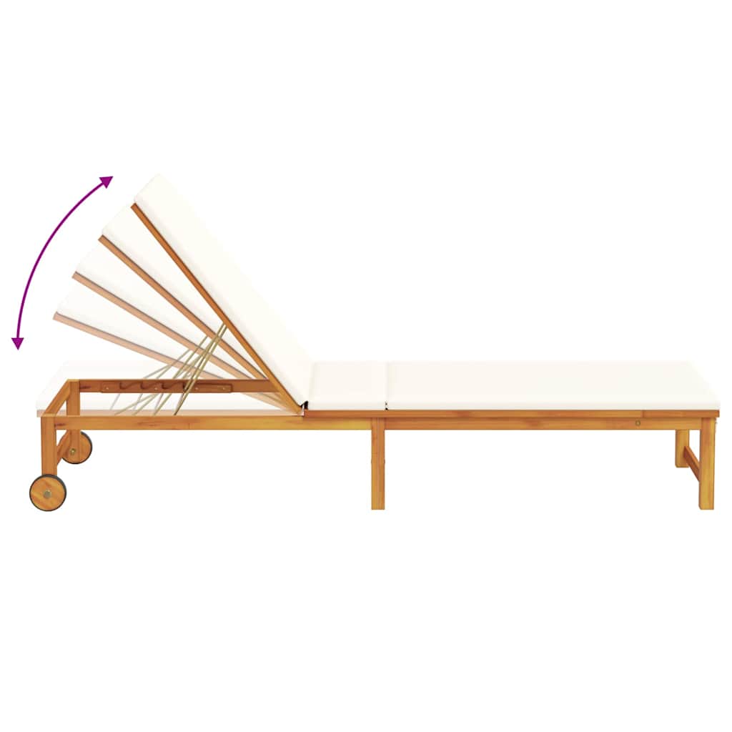 Șezlong 2 pcs Maro Lemn Solid de Acacia GartenMobel Dekor