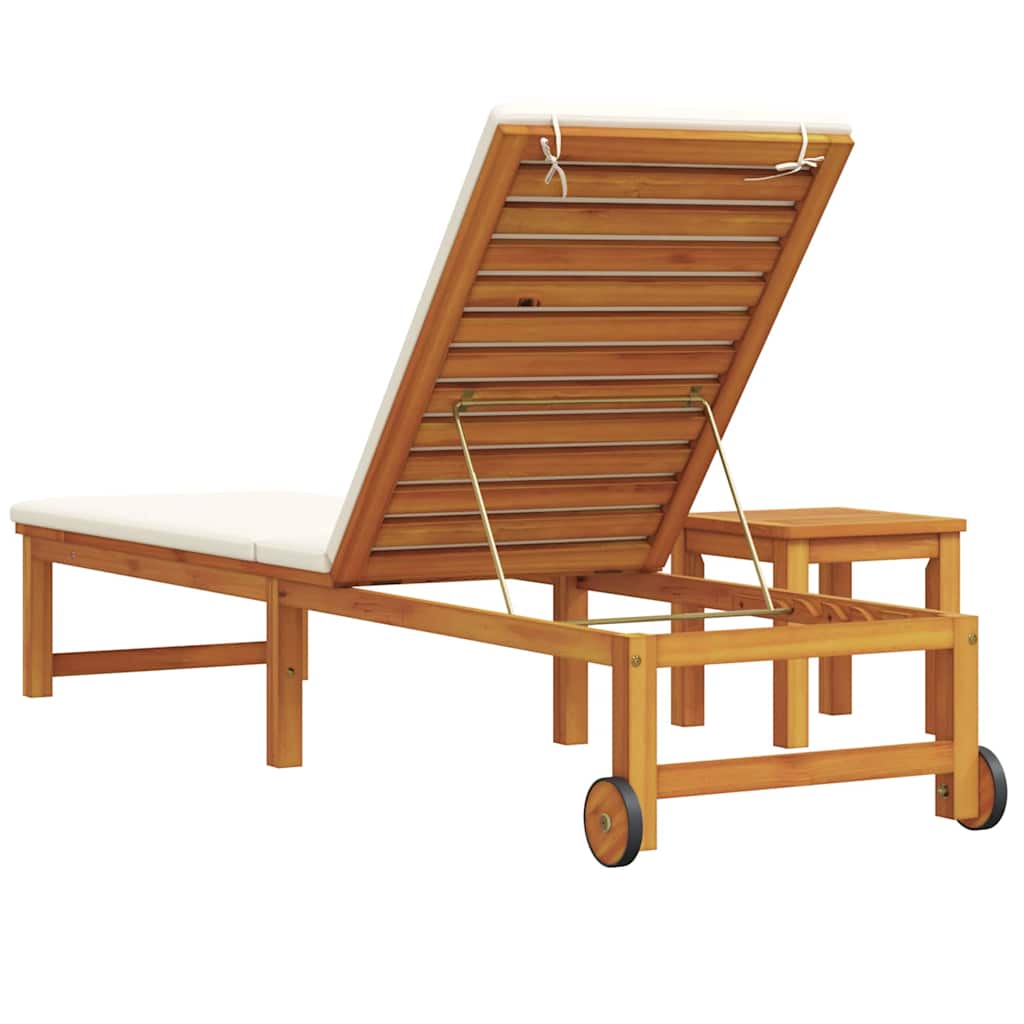 Șezlong 2 pcs Maro Lemn Solid de Acacia GartenMobel Dekor