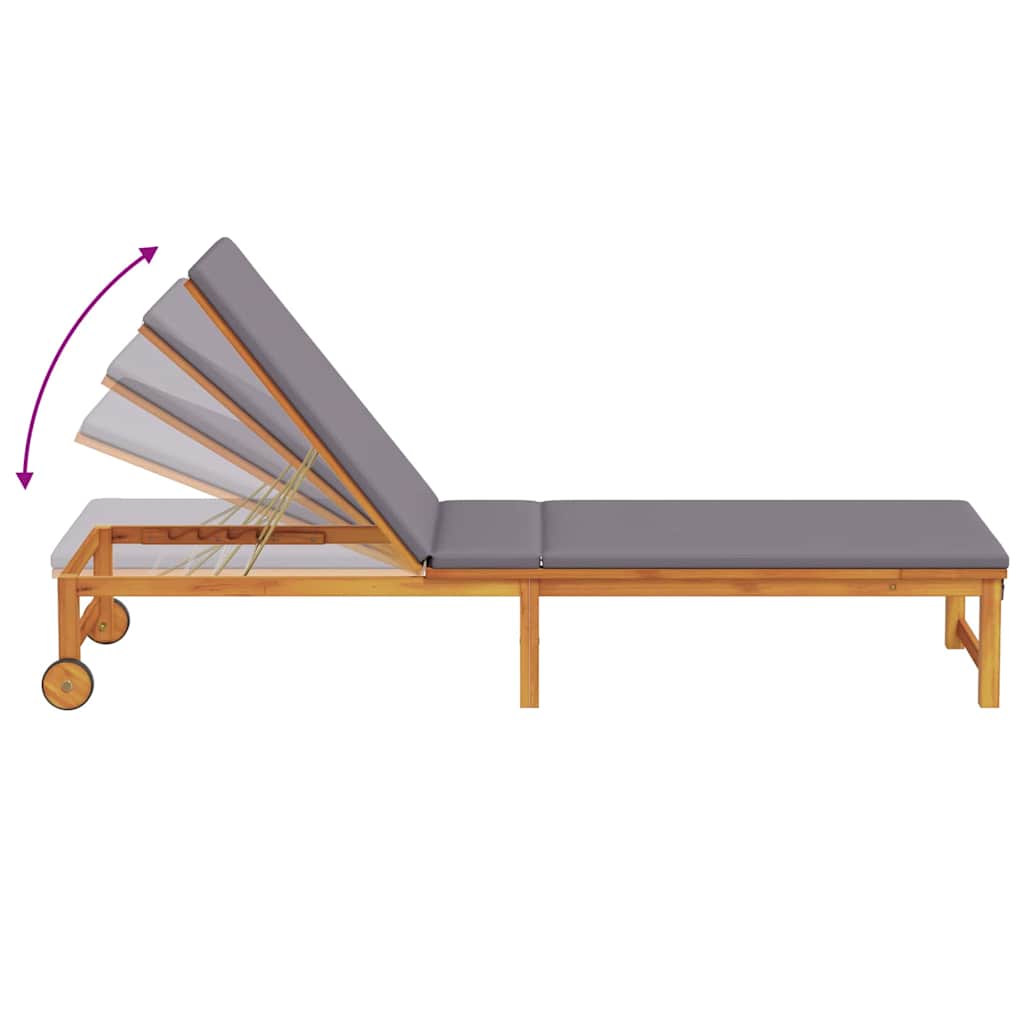 Șezlong 2 pcs Maro Lemn Solid de Acacia GartenMobel Dekor