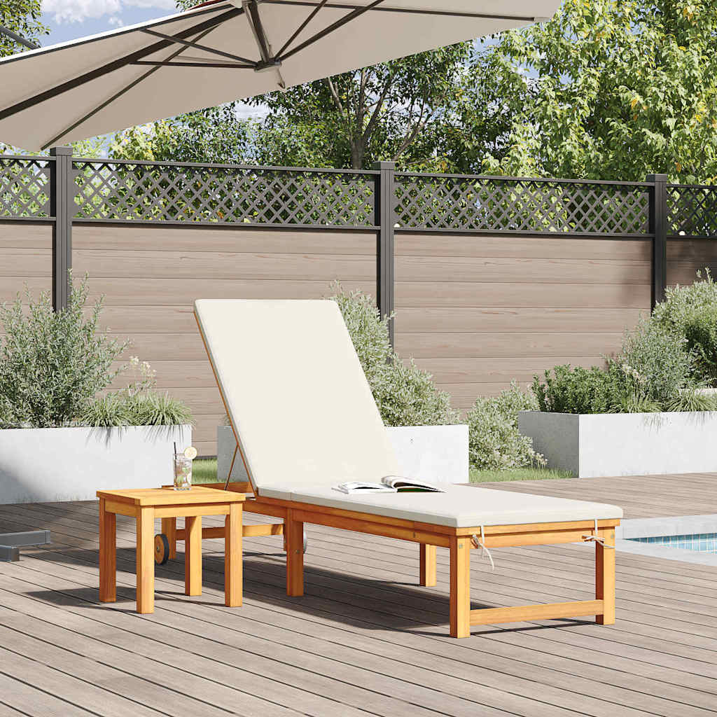 Șezlong 2 pcs Maro Lemn Solid de Acacia GartenMobel Dekor