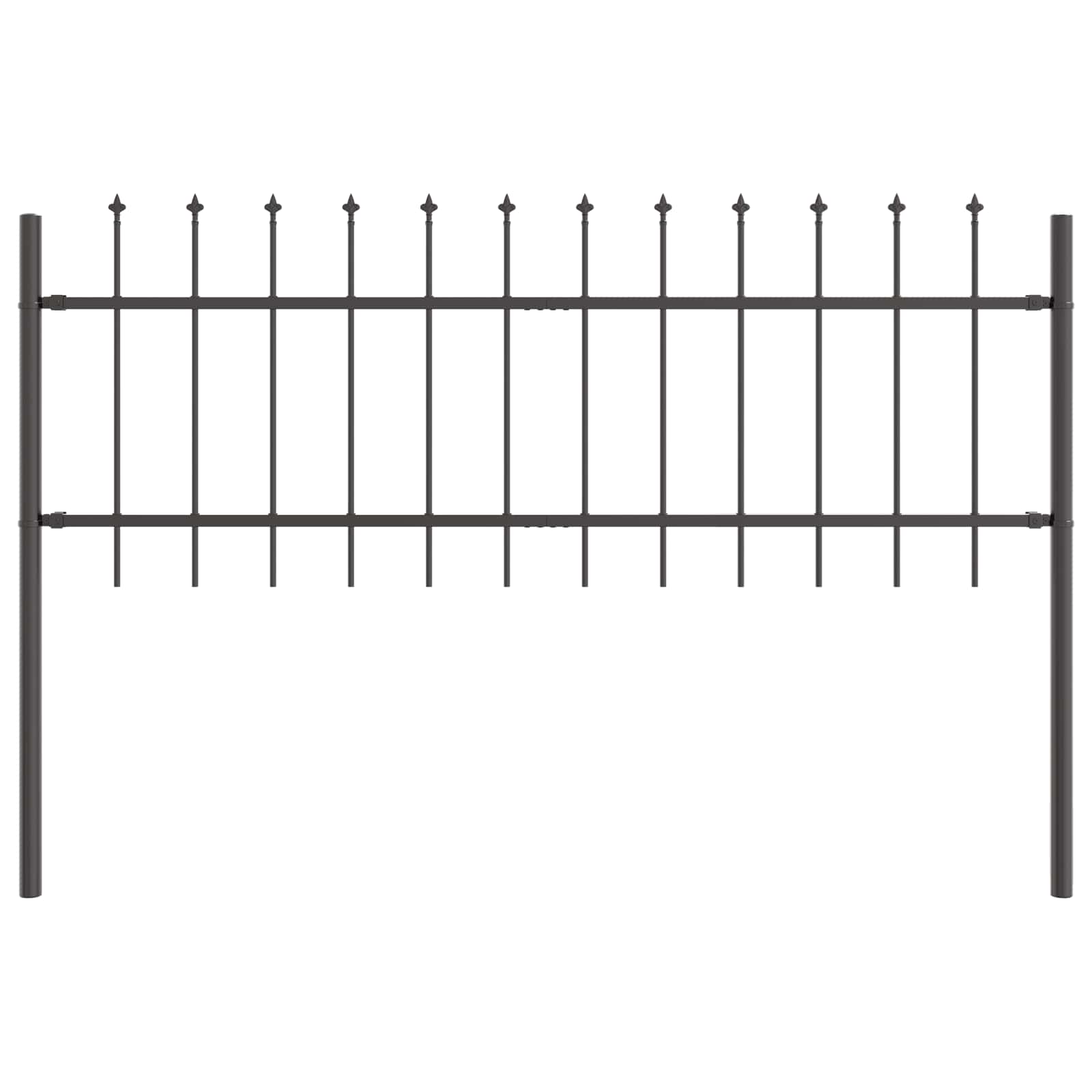 Gard de Grădină 2 pcs Gri 3,4 x 0,6 m Oțel acoperit cu pulbere GartenMobel Dekor