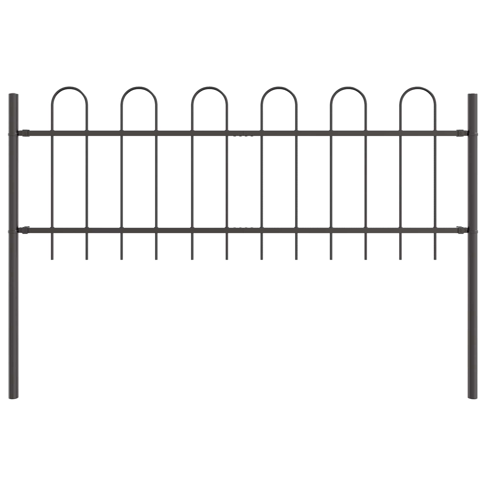 Gard de Grădină 2 pcs Gri 3,4 x 0,6 m Oțel acoperit cu pulbere GartenMobel Dekor