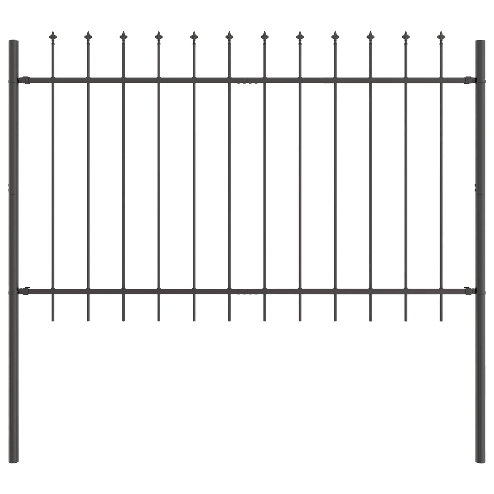 Gard de Grădină 2 pcs Gri 3,4 x 0,8 m Oțel acoperit cu pulbere GartenMobel Dekor