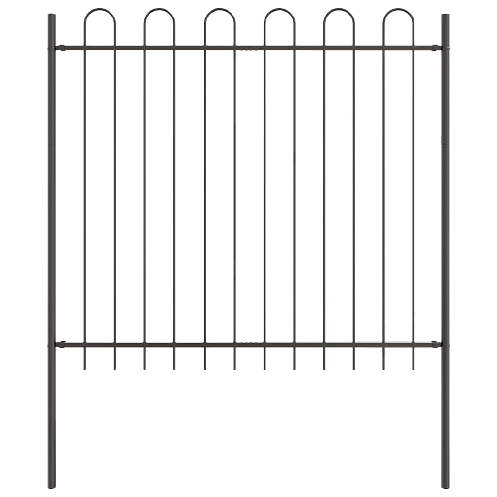 Gard de Grădină 4 pcs Gri 6,8 x 1,5 m Oțel acoperit cu pulbere GartenMobel Dekor