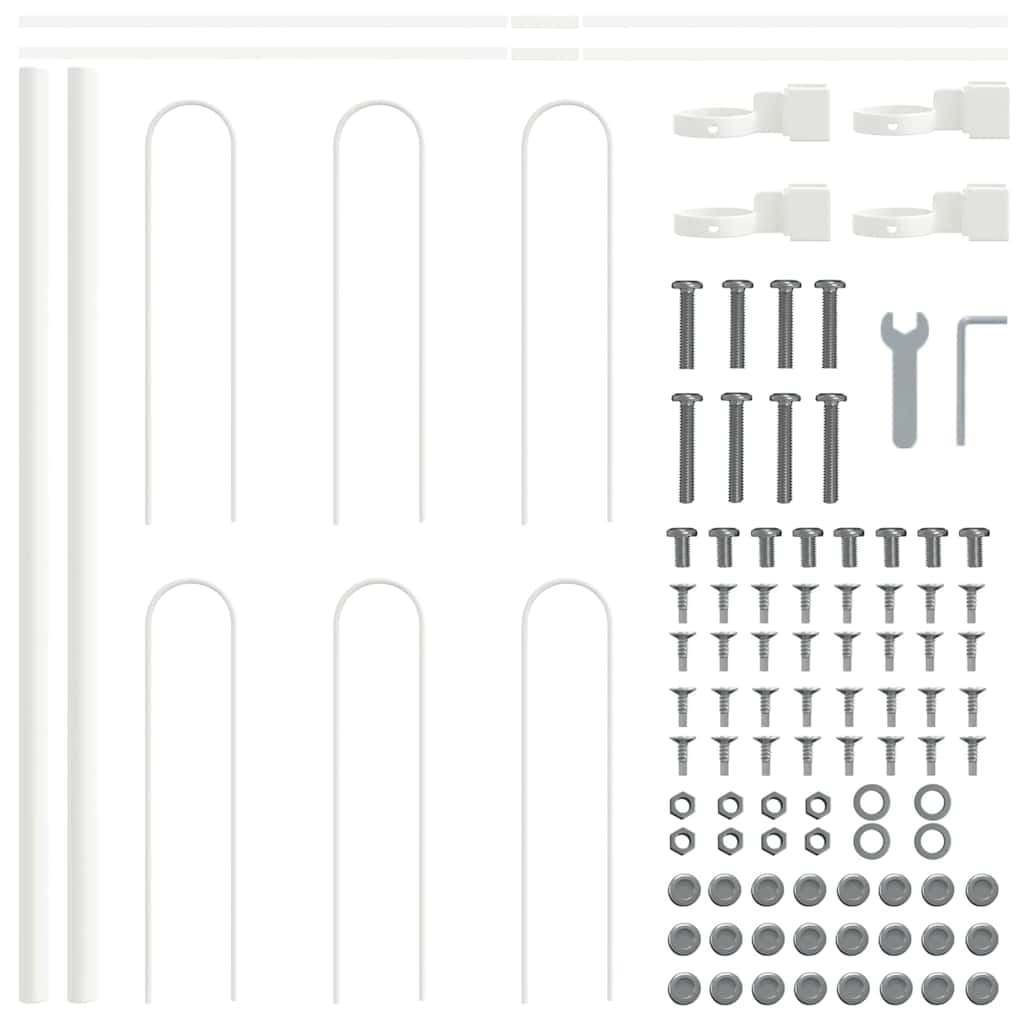 Gard de Grădină 5 pcs Alb 8,5 x 0,6 m Oțel acoperit cu pulbere GartenMobel Dekor