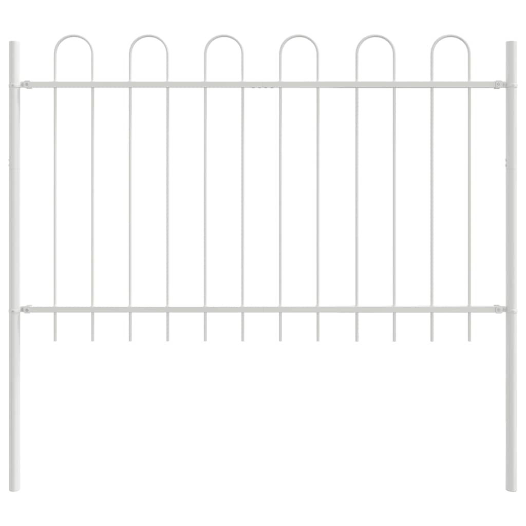 Gard de Grădină 5 pcs Alb 8,5 x 0,8 m Oțel acoperit cu pulbere GartenMobel Dekor