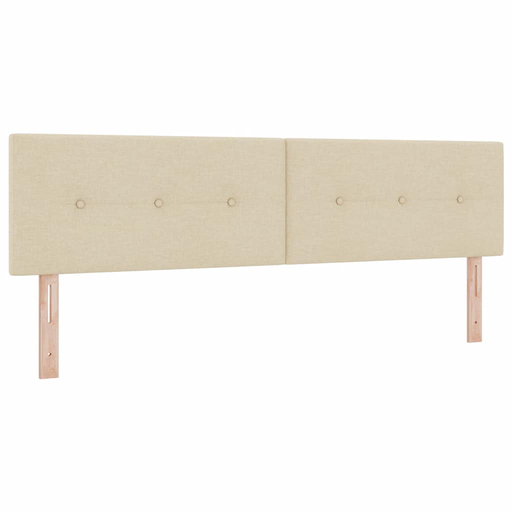 Pat cu arcuri cu saltea cu headboard Crem 180 x 200 cm țesătură GartenMobel Dekor