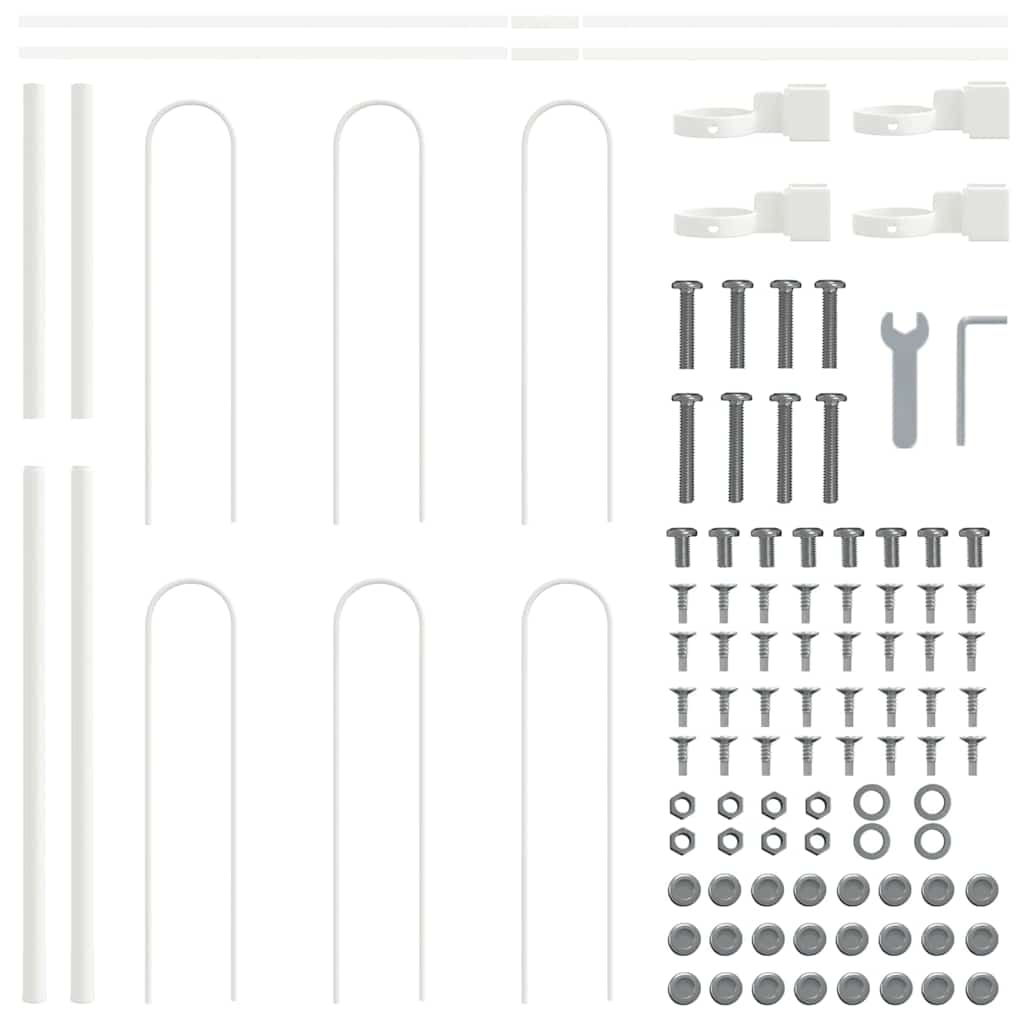 Gard de Grădină 7 pcs Alb 11,9 x 1 m Oțel acoperit cu pulbere GartenMobel Dekor