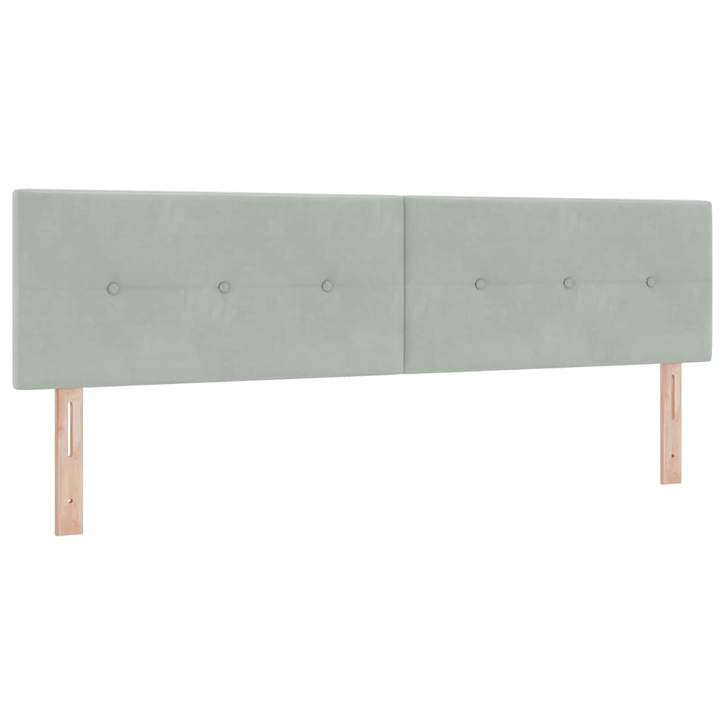 Pat cu arcuri cu headboard Gri deschis 180 x 200 cm Catifea GartenMobel Dekor