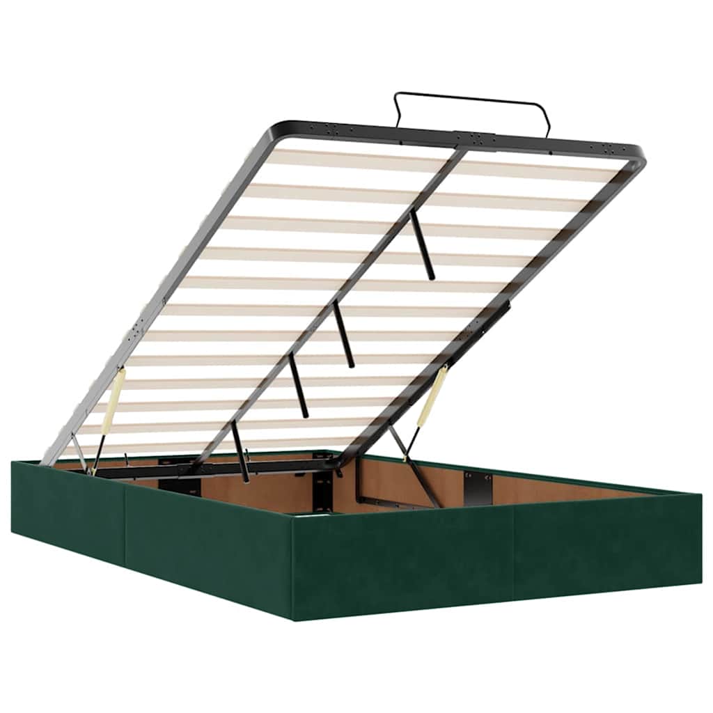 Pat otoman cu saltea, verde închis, 120x190 cm, catifea GartenMobel Dekor