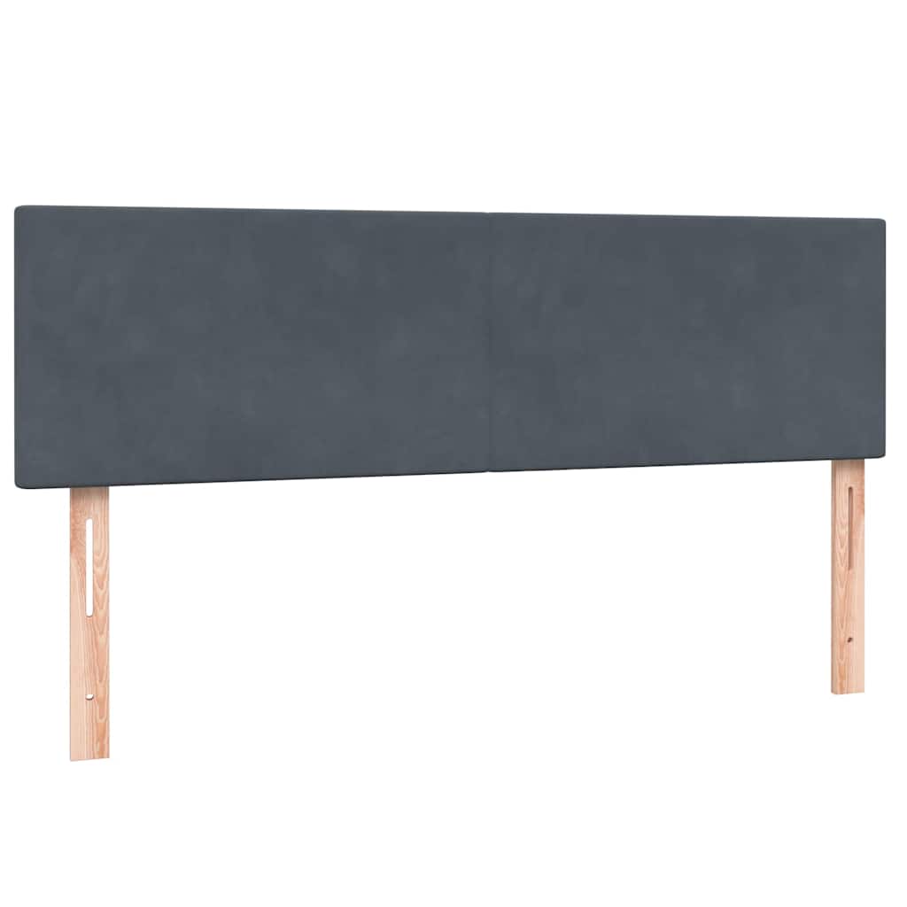 Pat box spring cu saltea, gri închis, 140x220 cm, catifea GartenMobel Dekor