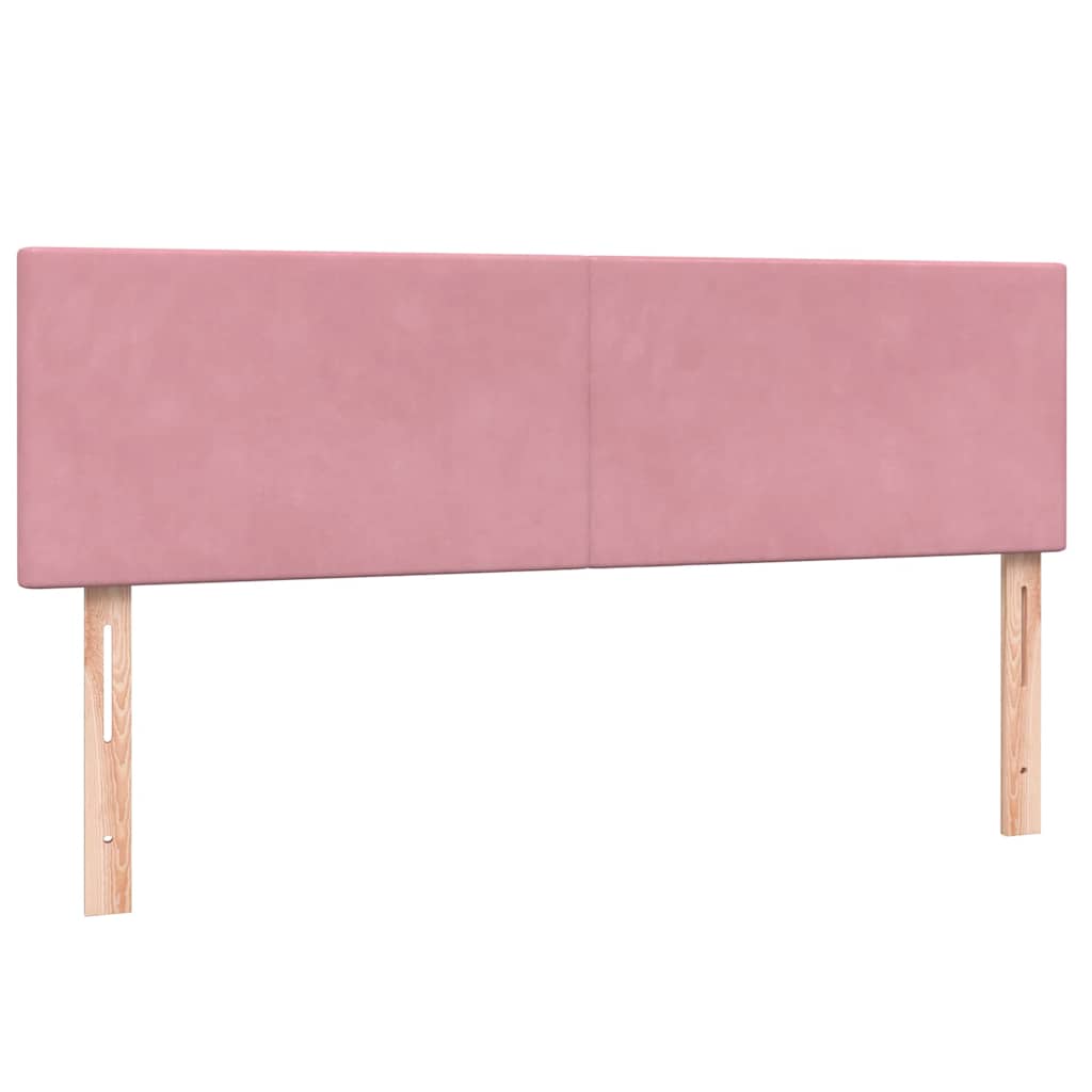 Pat box spring cu saltea, roz, 140x220 cm, catifea GartenMobel Dekor
