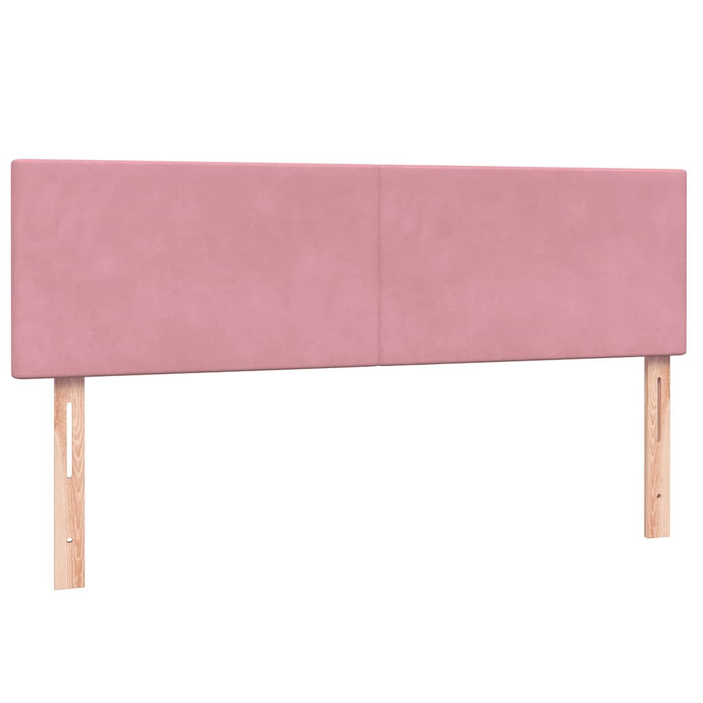 Pat box spring cu saltea, roz, 160x220 cm, catifea GartenMobel Dekor