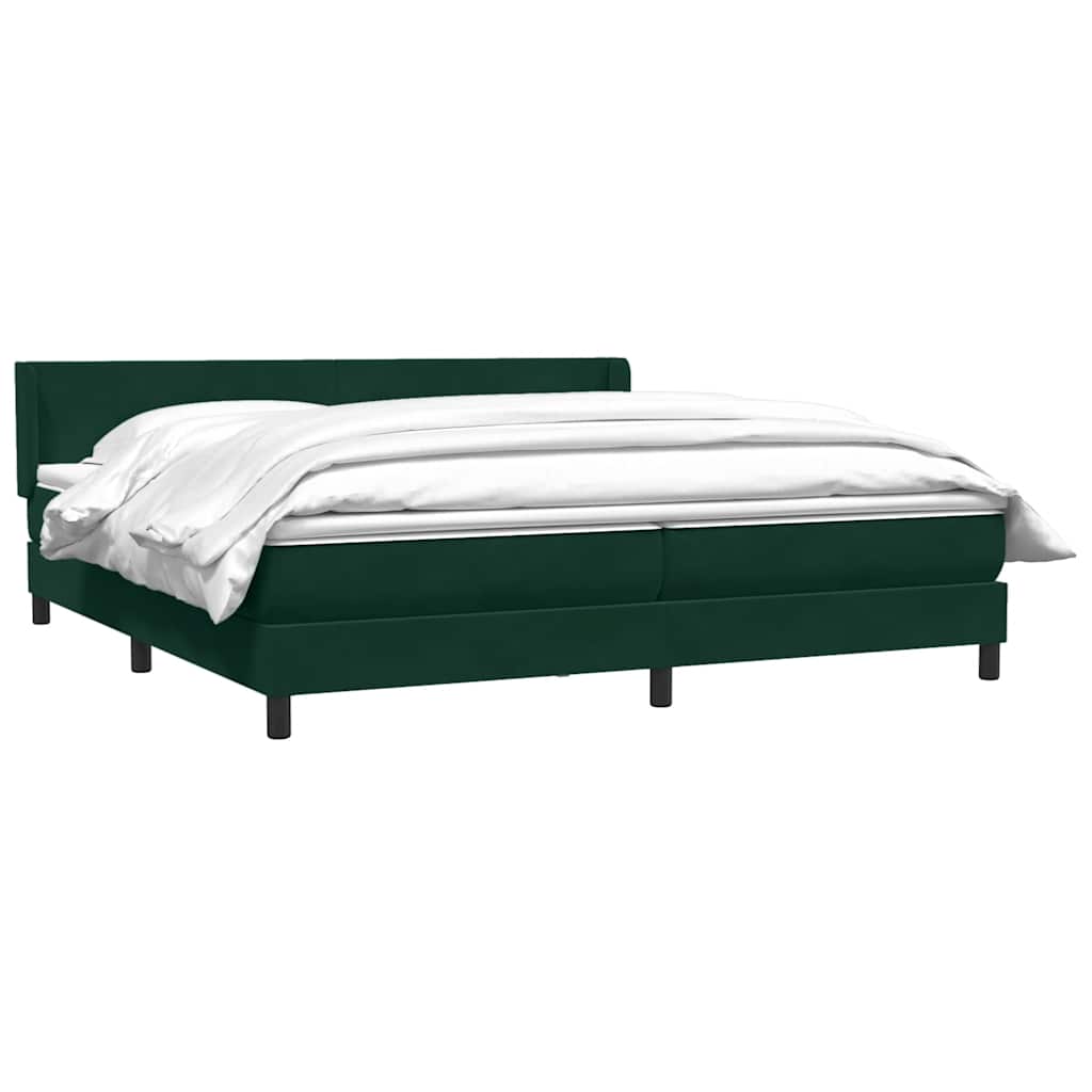 Pat box spring cu saltea, verde închis, 180x220 cm, catifea GartenMobel Dekor