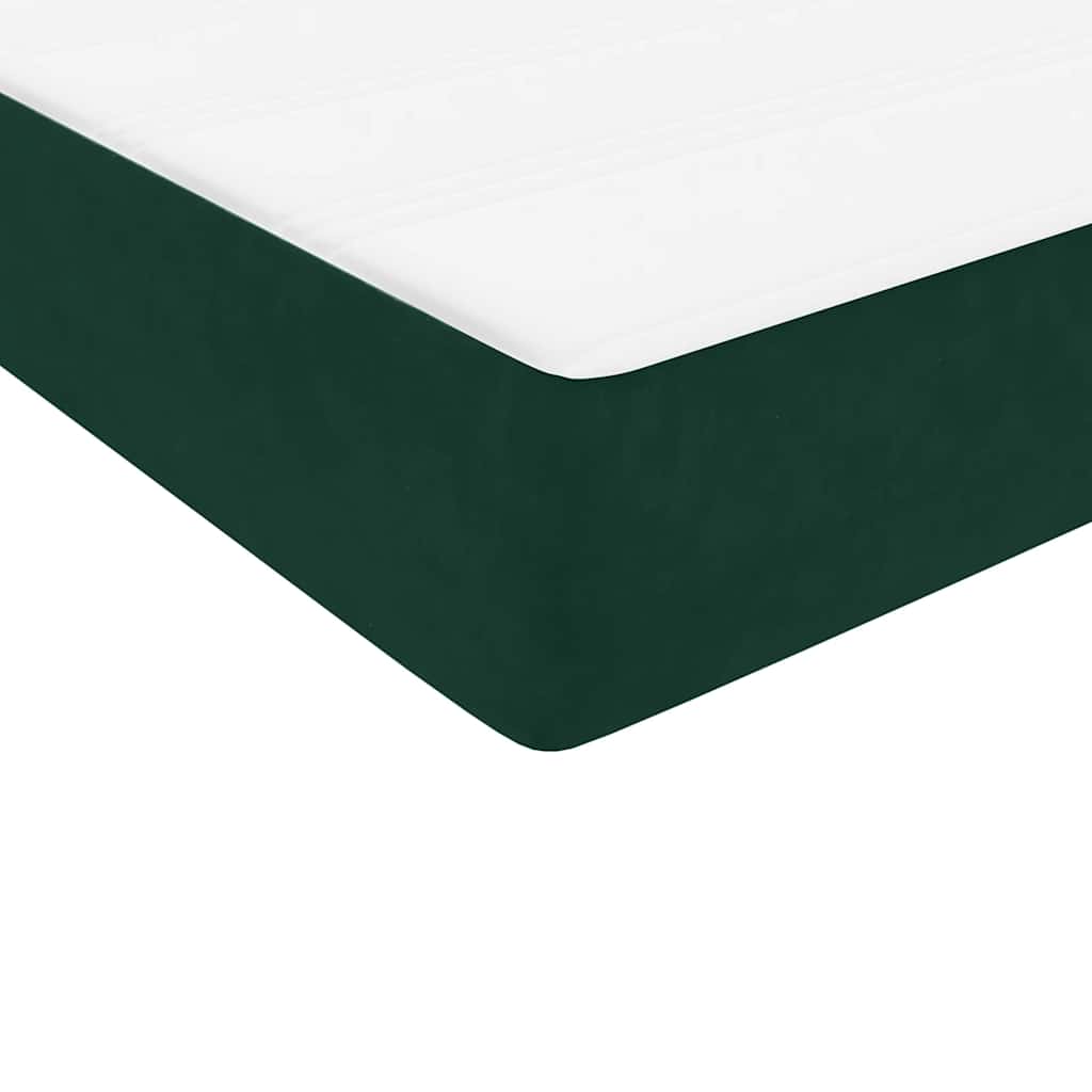 Pat box spring cu saltea, verde închis, 180x220 cm, catifea GartenMobel Dekor