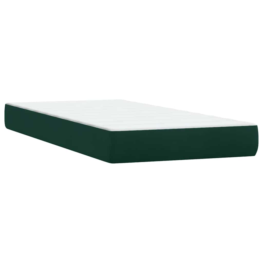 Pat box spring cu saltea, verde închis, 180x220 cm, catifea GartenMobel Dekor