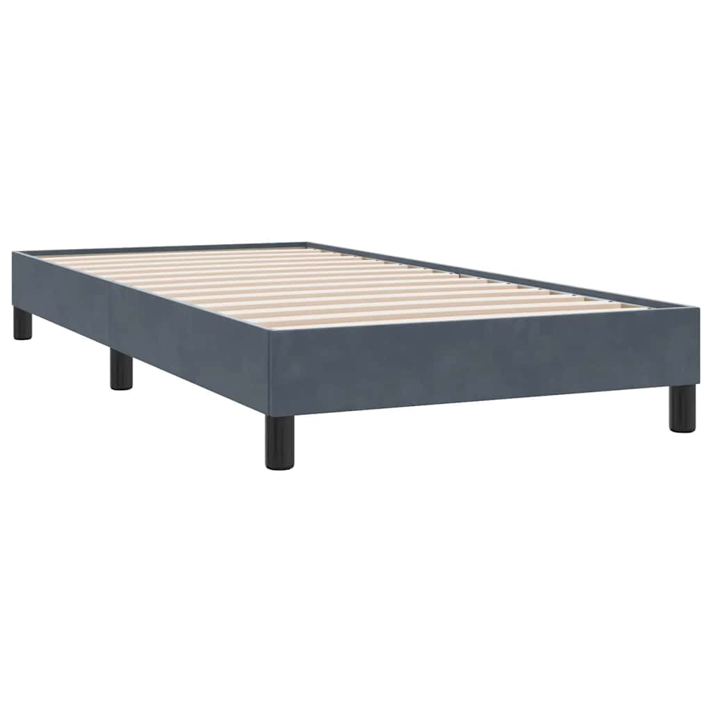 Pat box spring cu saltea, gri închis, 80x210 cm, catifea GartenMobel Dekor