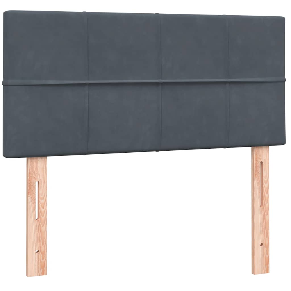 Pat box spring cu saltea, gri închis, 80x210 cm, catifea GartenMobel Dekor