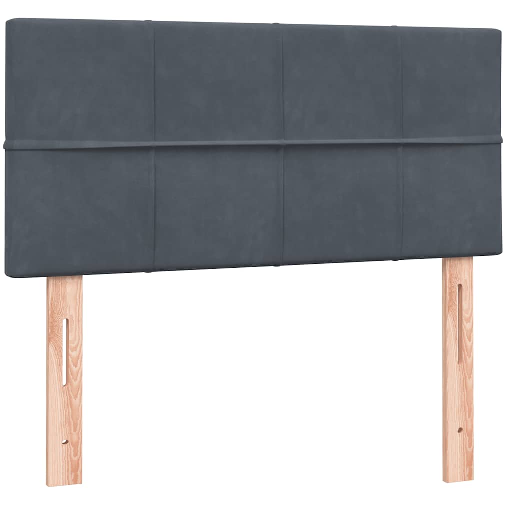Pat box spring cu saltea, gri închis, 80x220 cm, catifea GartenMobel Dekor