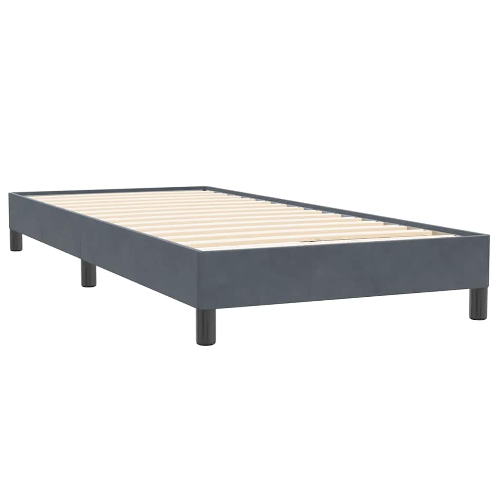 Pat box spring cu saltea, gri închis, 80x220 cm, catifea GartenMobel Dekor
