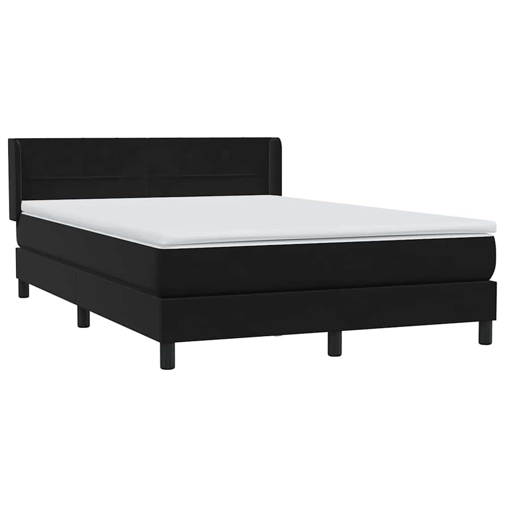 Pat box spring cu saltea, negru, 160x210 cm, catifea GartenMobel Dekor
