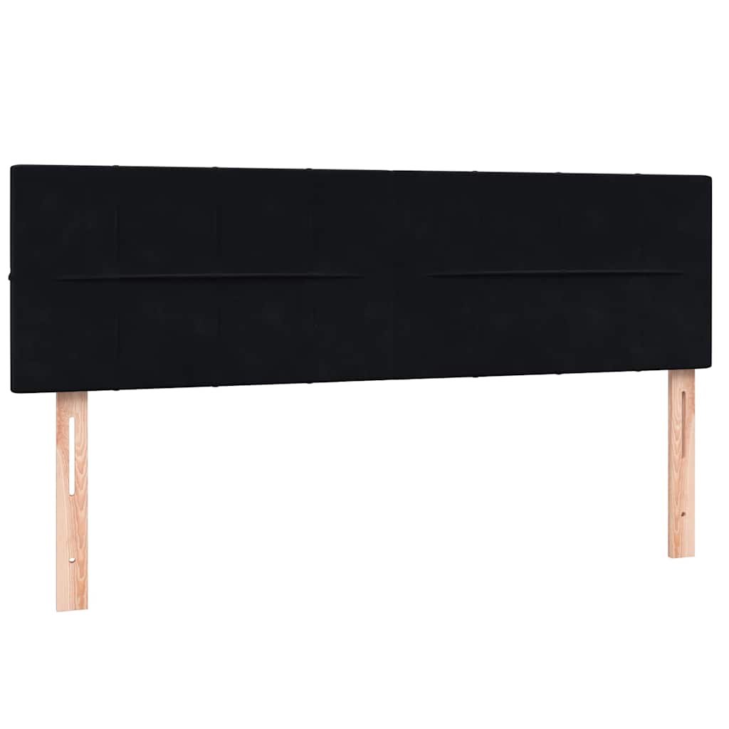 Pat box spring cu saltea, negru, 160x210 cm, catifea GartenMobel Dekor