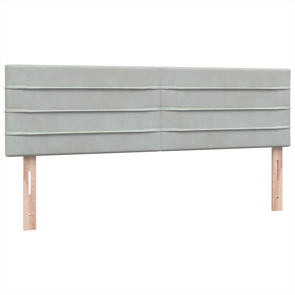 Pat box spring cu saltea, gri deschis, 160x210 cm, catifea GartenMobel Dekor