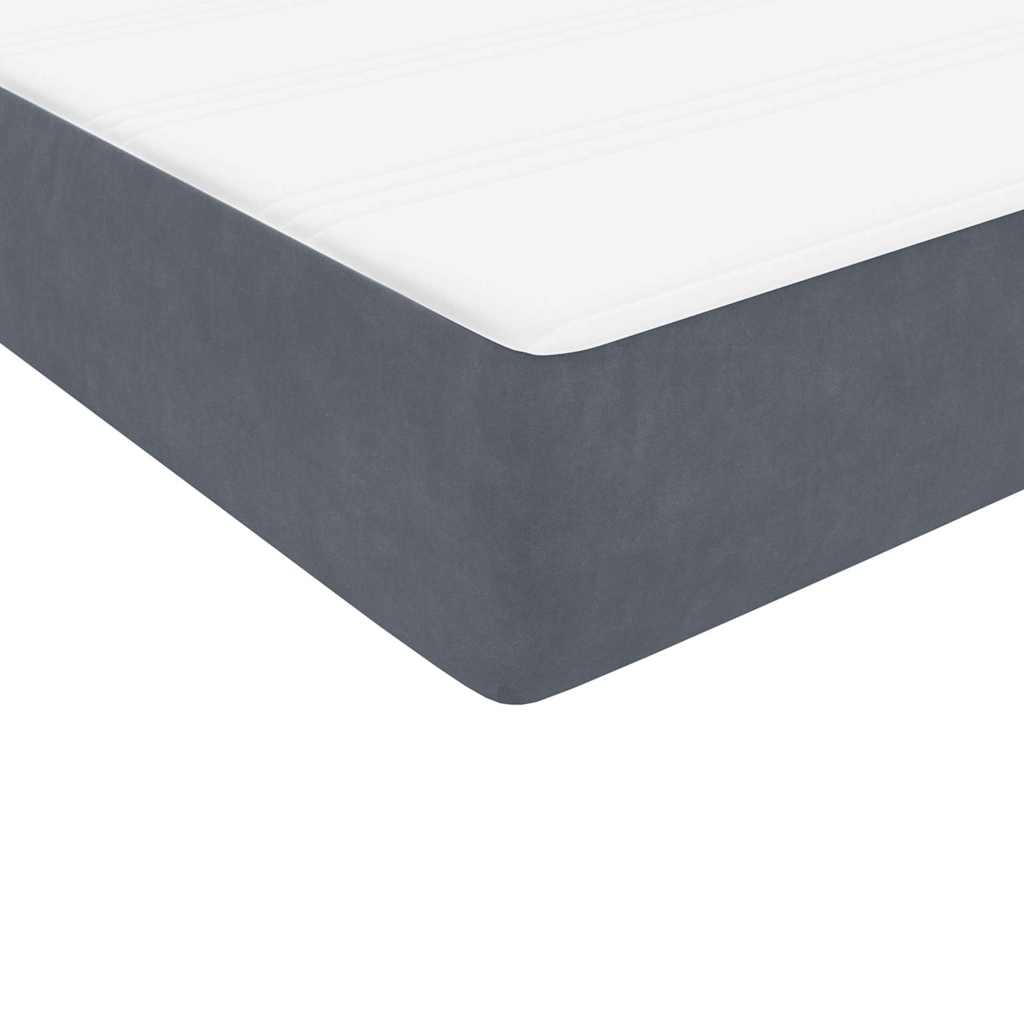 Pat box spring cu saltea, gri închis, 180x220 cm, catifea GartenMobel Dekor