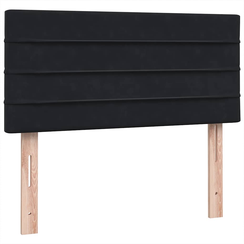 Pat box spring cu saltea, negru, 90x210 cm, catifea GartenMobel Dekor