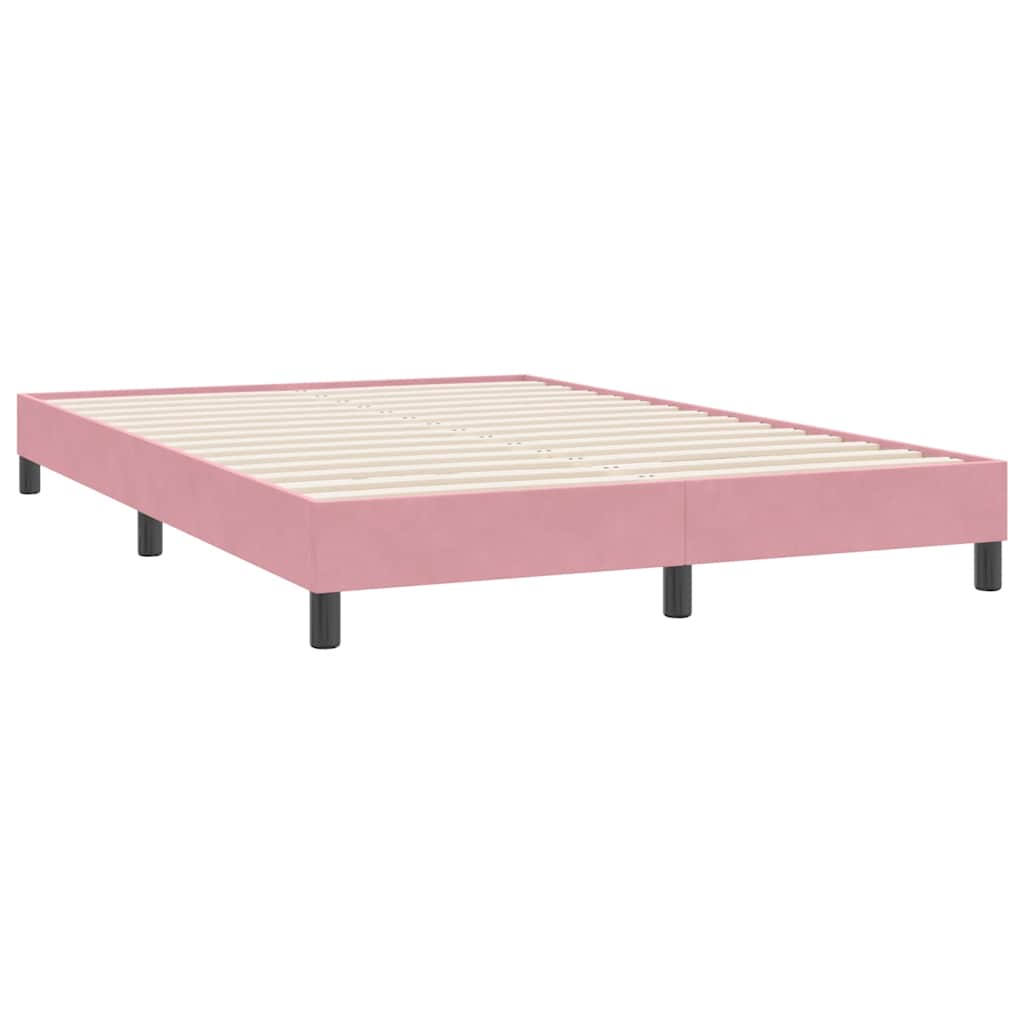 Pat box spring cu saltea, roz, 140x220 cm, catifea GartenMobel Dekor