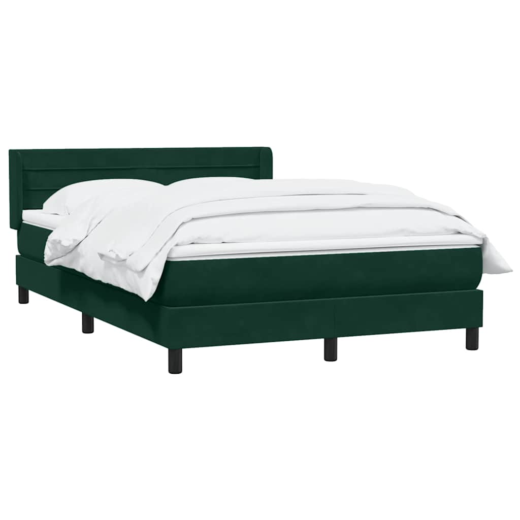 Pat box spring cu saltea, verde închis, 160x210 cm, catifea GartenMobel Dekor