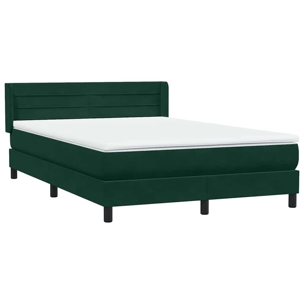Pat box spring cu saltea, verde închis, 160x210 cm, catifea GartenMobel Dekor
