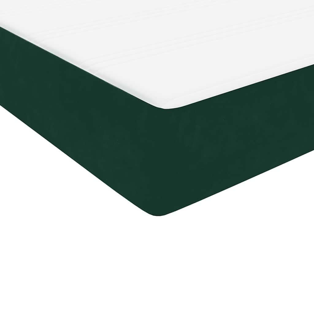 Pat box spring cu saltea, verde închis, 160x210 cm, catifea GartenMobel Dekor