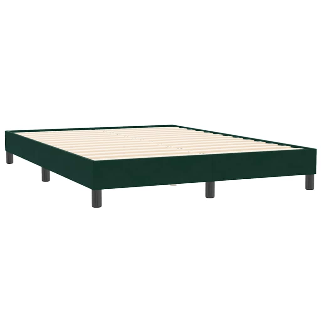 Pat box spring cu saltea, verde închis, 160x210 cm, catifea GartenMobel Dekor